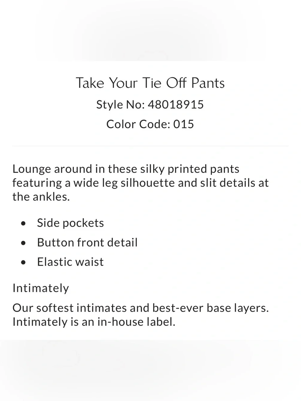 FREE PEOPLE Take‎ Your Tie Off Pants Wide Leg Tea Combo S